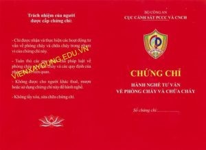 Chứng chỉ hành nghề phòng cháy chữa cháy Chứng chỉ hành nghề phòng cháy chữa cháy