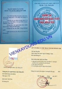 Chứng chỉ hành nghề lập dự án tu bổ di tích Chứng chỉ hành nghề lập dự án tu bổ di tích
