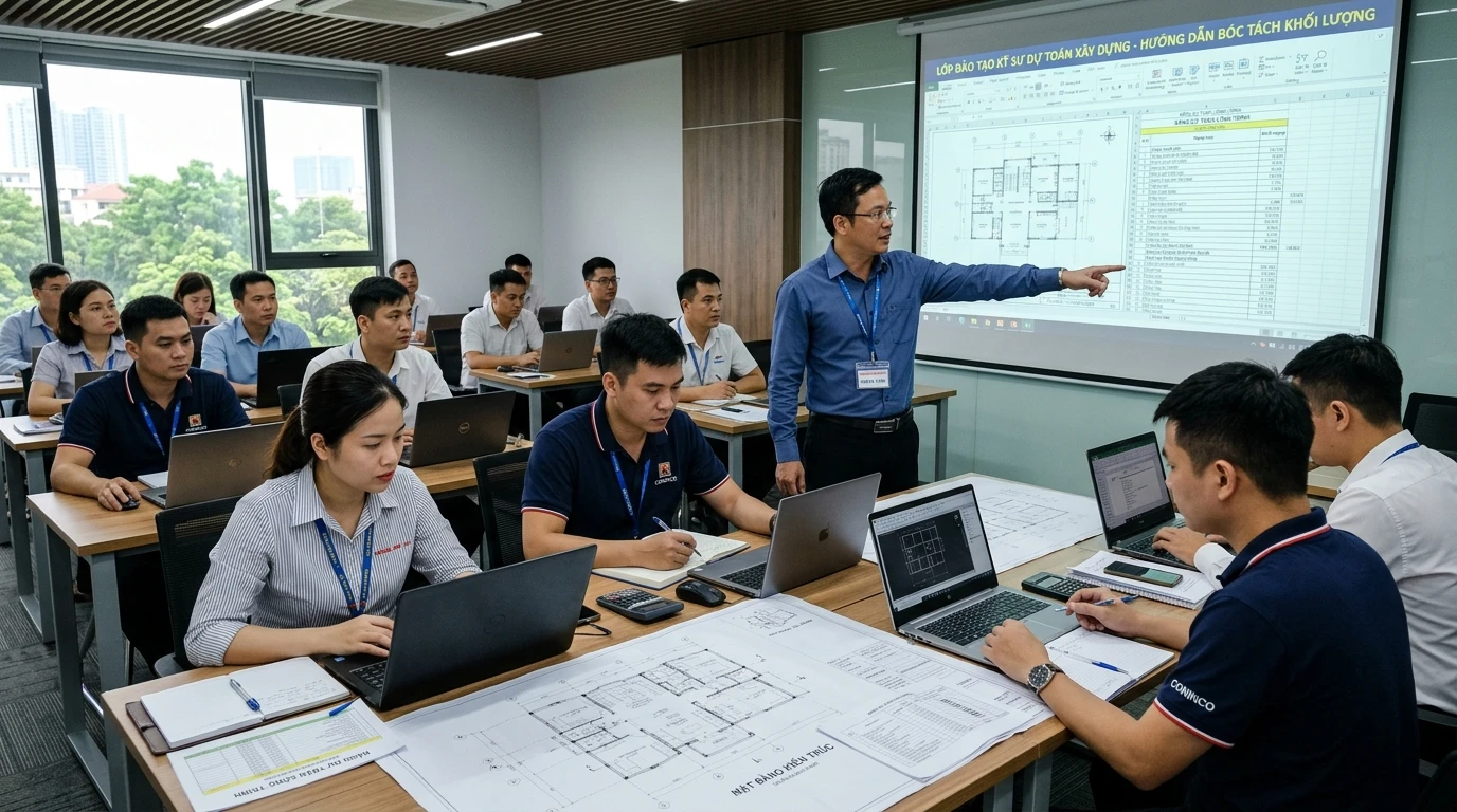 Học đo bóc tách khối lượng lập dự toán